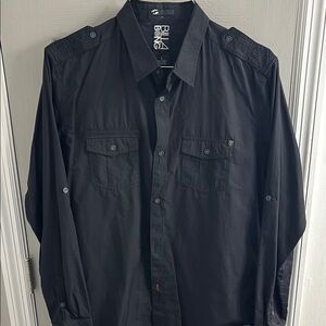 *Billabong Black Long Sleeve Button Down Shirt - Size Large*